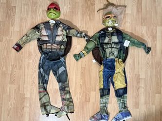 2 TMNT Out of Shadows Deluxe Kids Medium Costumes NWT Raphael& Michelangelo