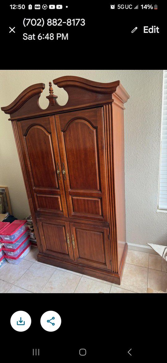 Solid Armoire Good Condition. Mid 1980's
