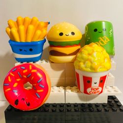 Cute Mini Burger Fries Soda Donut Popcorn | New Squishy Sensory Toys