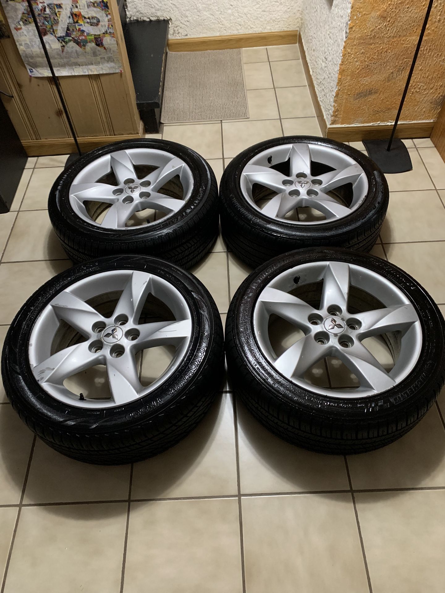 04,05,06 , 07, 08, 09, 10, 11,12  OEM Mitsubishi Eclipse 17”wheels 5x114.3(full Set Tires Size P225/50R17
