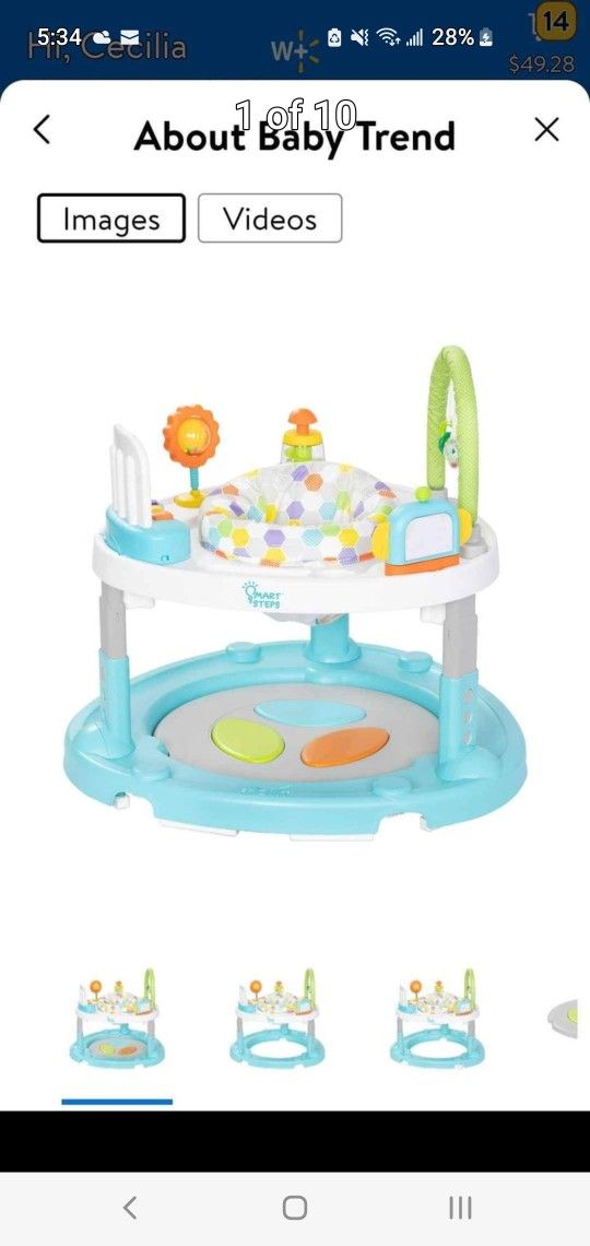 Baby Infant Saucer With Wheels