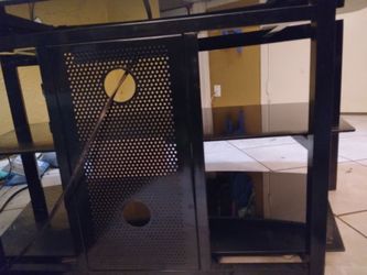 3 shelf  tempered glass entertainment center table