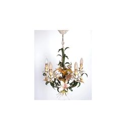 Rare Stunning Antique TOLE CHANDELIER 