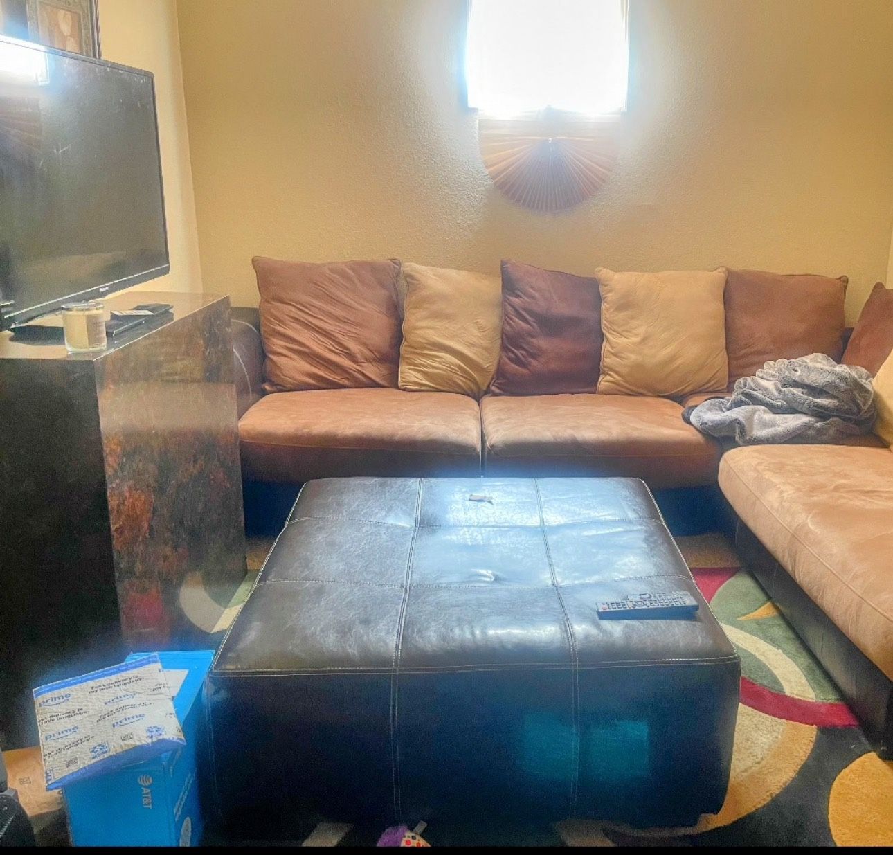2 piece sectional with ottoman