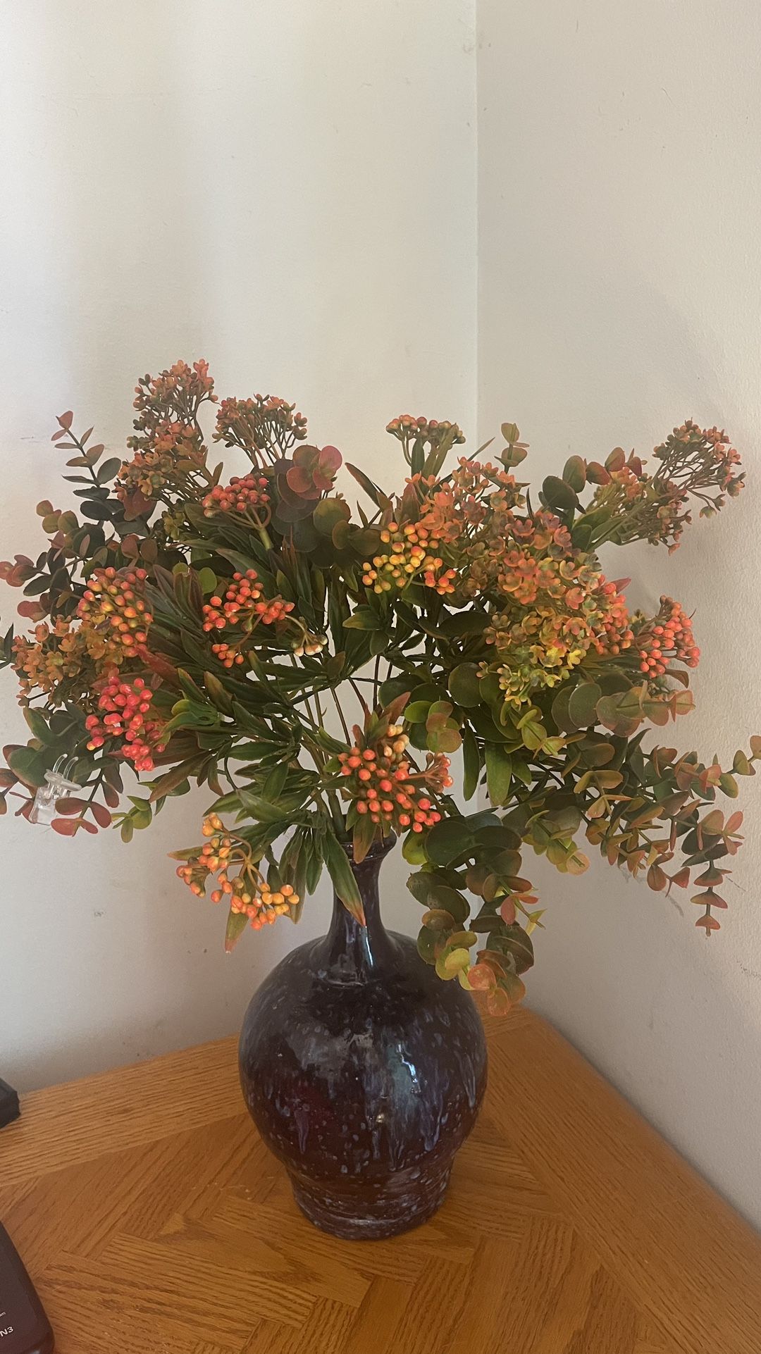 Ceramic Vase With Fake Flower Ask$5 