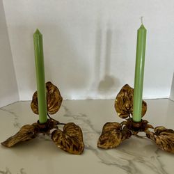 Gilded Florentine Candle Holders