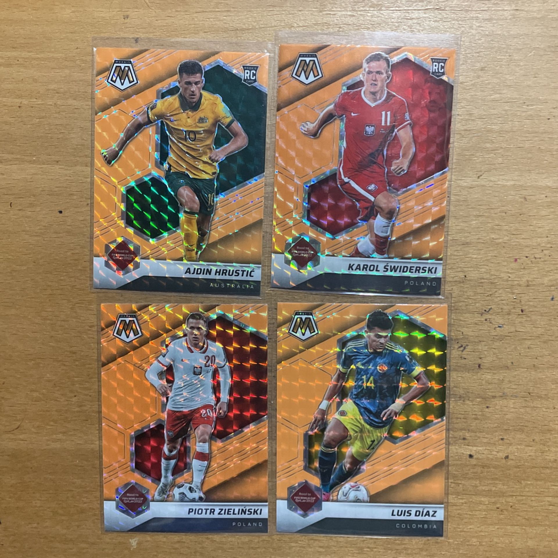 2022 MOSAIC WORLD CUP LOT OF 4 ORANGE FLUORESCENT CARDS