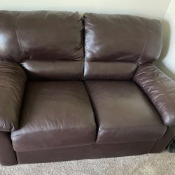 Brown leather Loveseat 