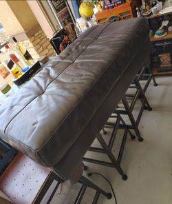 Leather ottoman 46 inches long - $20