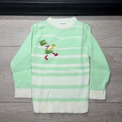 Vintage 1980s Kids / Toddlers French Toast Embroidered Duck Striped Cardigan