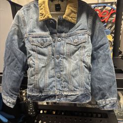 Gap Kids Sherpa Lined Denim Corduroy Coat Jean Jacket Youth Size