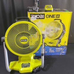 RYOBI ONE+ 18V Cordless Hybrid WHISPER SERIES 12 in. Misting Air Cannon Fan Kit with 4.0 Ah Battery and Charger: MAKE OFFER!!!!