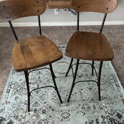 Soli Wood Bar Height Stools - Set