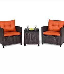 3-Piece Wicker Patio Furniture Set