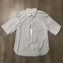 White/Black long Sleeve Clavin Klein dress shirt Size XL - Read Description