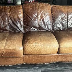 Tan leather couch