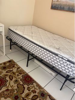 Twin mattress with frame