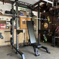 Vesta Fitness HR1000 | Adjustable Bench | 230lb Bumpers Olympic Weight | 7ft Olympic Barbell | Fitness | Gym Equipment | FREE DELIVERY 🚚 