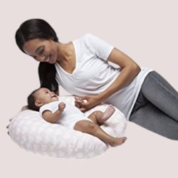 Boppy Pink Hearts Baby Pillow / Nest + Cover