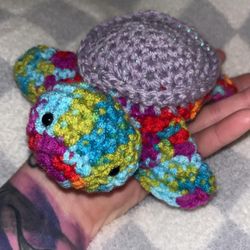 Lisa frank Vibes Crochet Turtle Small 