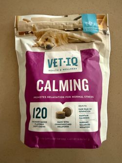 VetIQ Calming Support Supplement, Calming Chews for Dogs Help Manage Stress and Promote Relaxation,