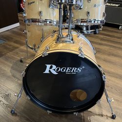 Rogers 5 Pc Drum Kit 10, 12, 16, 14, 22 New Remo Heads