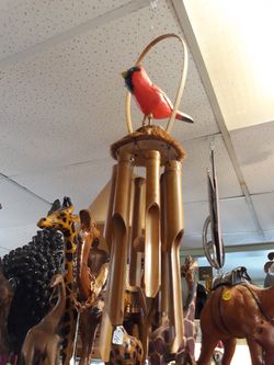 Cute little Cardinal bamboo wind chime
