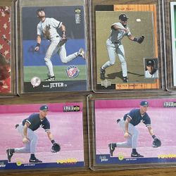 6 Derek Jeter Baseball Cards Including 3 Rookie Cards 