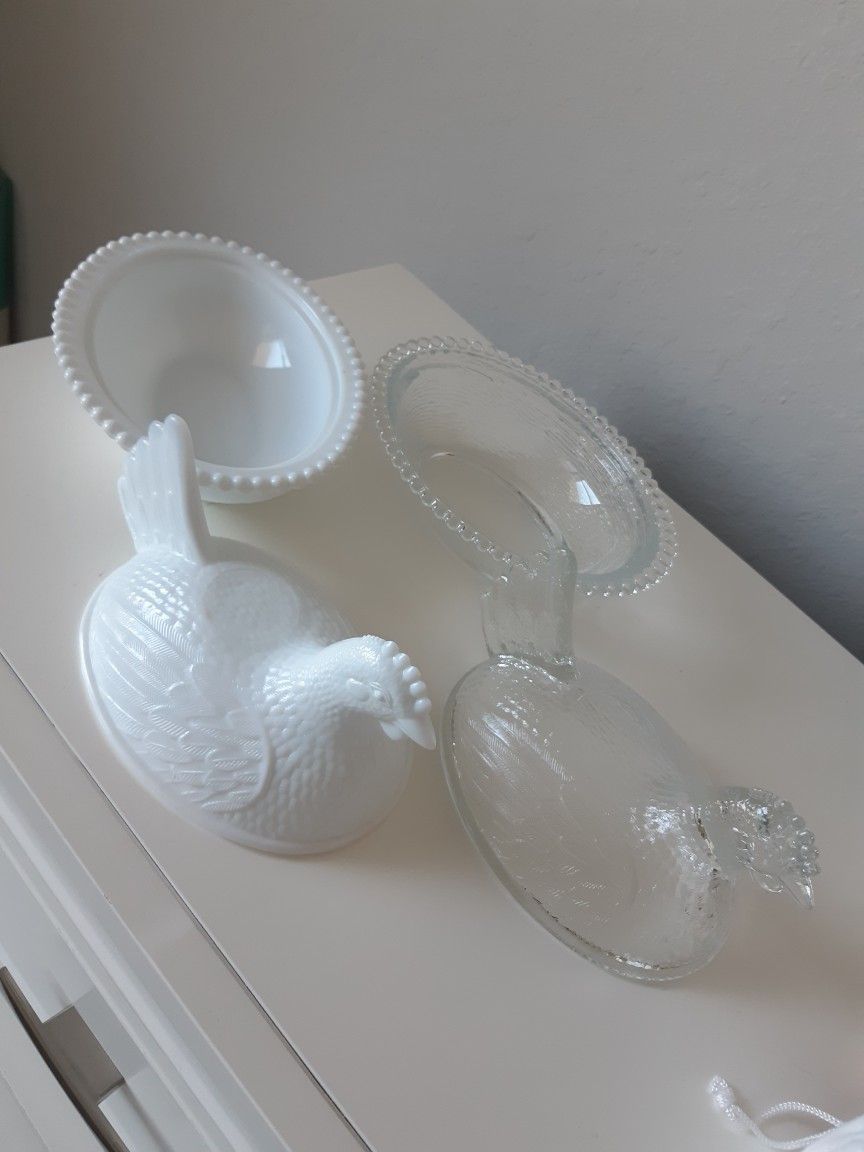 Hen On Nest CARNIVAL Glass CANDY DISH EACH FOR $20