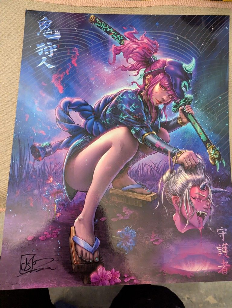 Oni Hunter Poster Signed