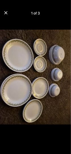 Corelle green spring blossom dining set