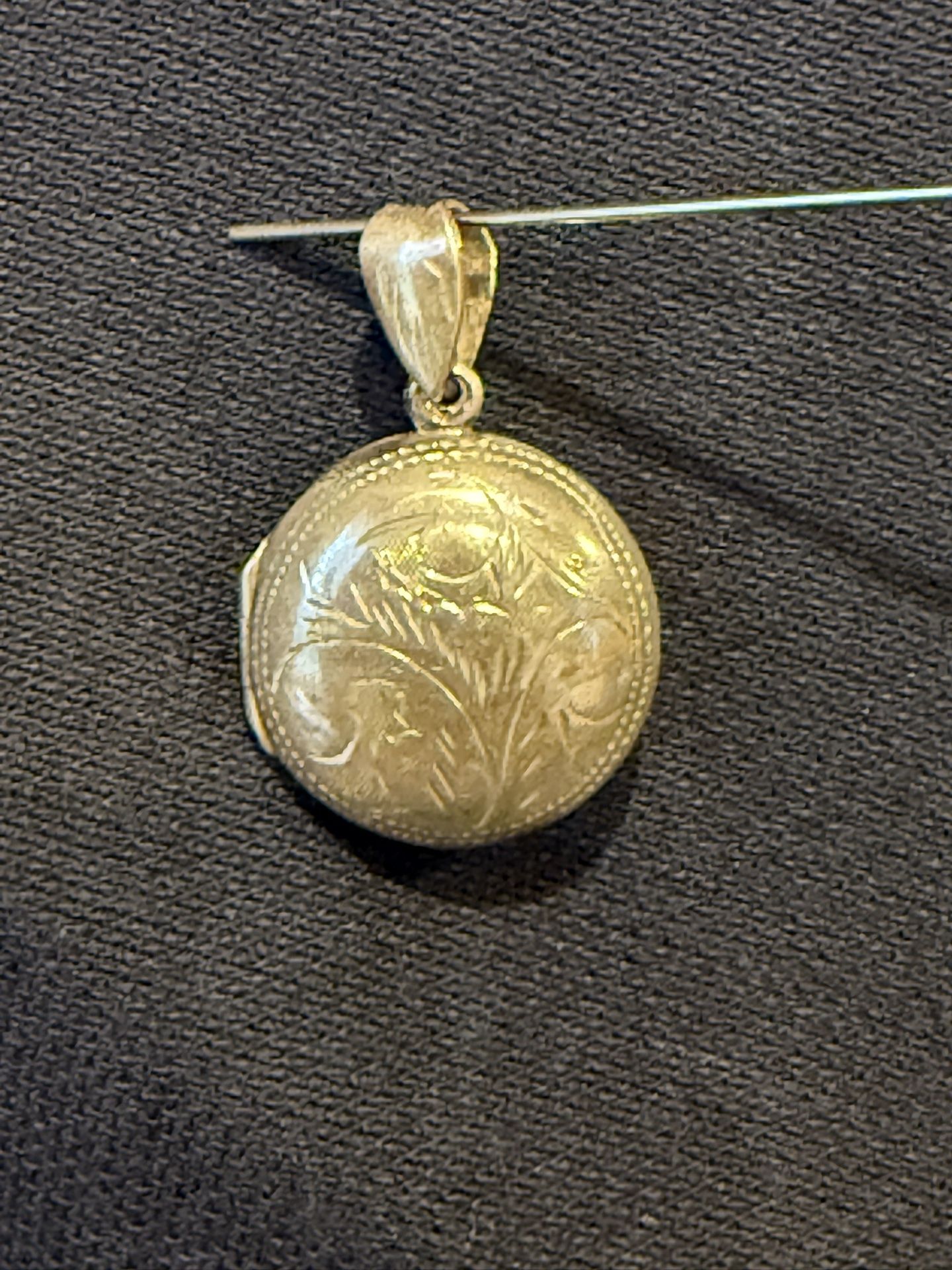 Sterling Silver Etched Locket Pendant New