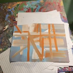 Set of Abstract Paintings on Paper