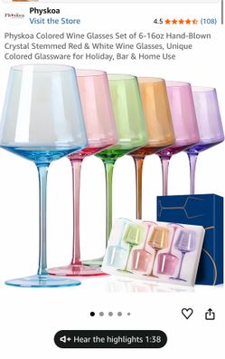Physkoa colored wine glasses