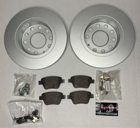 PowerStop Euro-Stop Rear Brake Rotors & Pads Set | ESD1207 ESP1402 | Audi VW