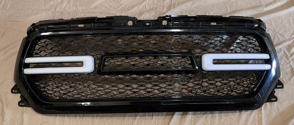 Dodge Ram 1(contact info removed)-20 Front Upper Grille Rebel With LED Lights Gloss Black