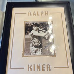 RALPH KINER Autographed m PHOTO Hall of Famer PITTSBURGH PIRATES HOF
