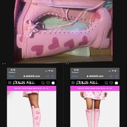 Dolls Kill Pink Boots 