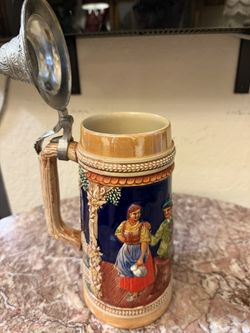 Beer mug, earthenware, Germany.