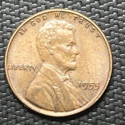 1955 Lincoln Wheat Cent Penny Coin 