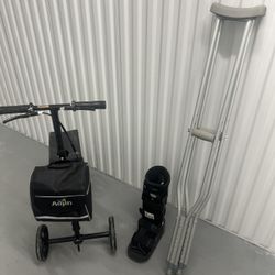 Knee Scooter, Boot And Crushes