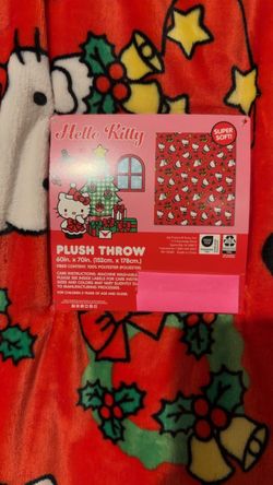 Christmas hello Kitty throw blanket
