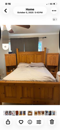 Full size bed set with 2 nightstands