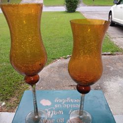Amber Candle holder set.
