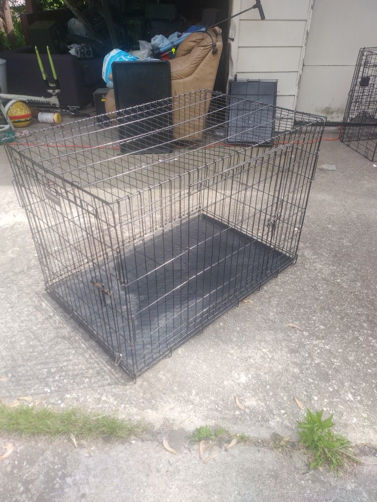 Big Folding Dog Kennel Doghouse Cage With Drip Tray