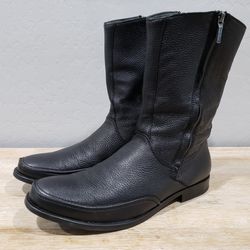 FRANCO CUADRA Men's Double Zip Ankle Round Toe Black Deer Boot (30 | 12.5) Black