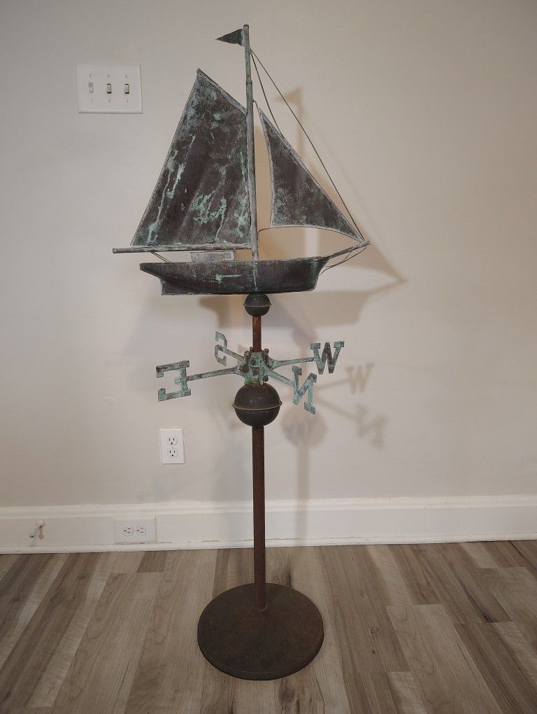 Antique Large Sailboat Weathervane.