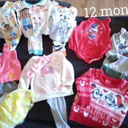 Baby Girl 12 Months Disney Clothes Bundle