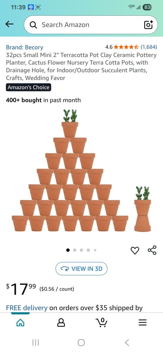 30pcs Small Mini 2" Terracotta Pot Clay Ceramic Pottery Planter, Cactus Flower Nursery Terra Cotta Pots, with Drainage Hole, for Indoor/Outdoor Succul
