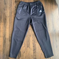 Adidas Vintage 01/02 EUC Mens Black Tapered Track Pants Zip Athletic Joggers M